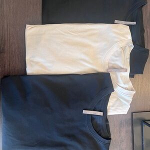 Three Arc’teryx Veilance Crew Neck Tees in Black and Beige